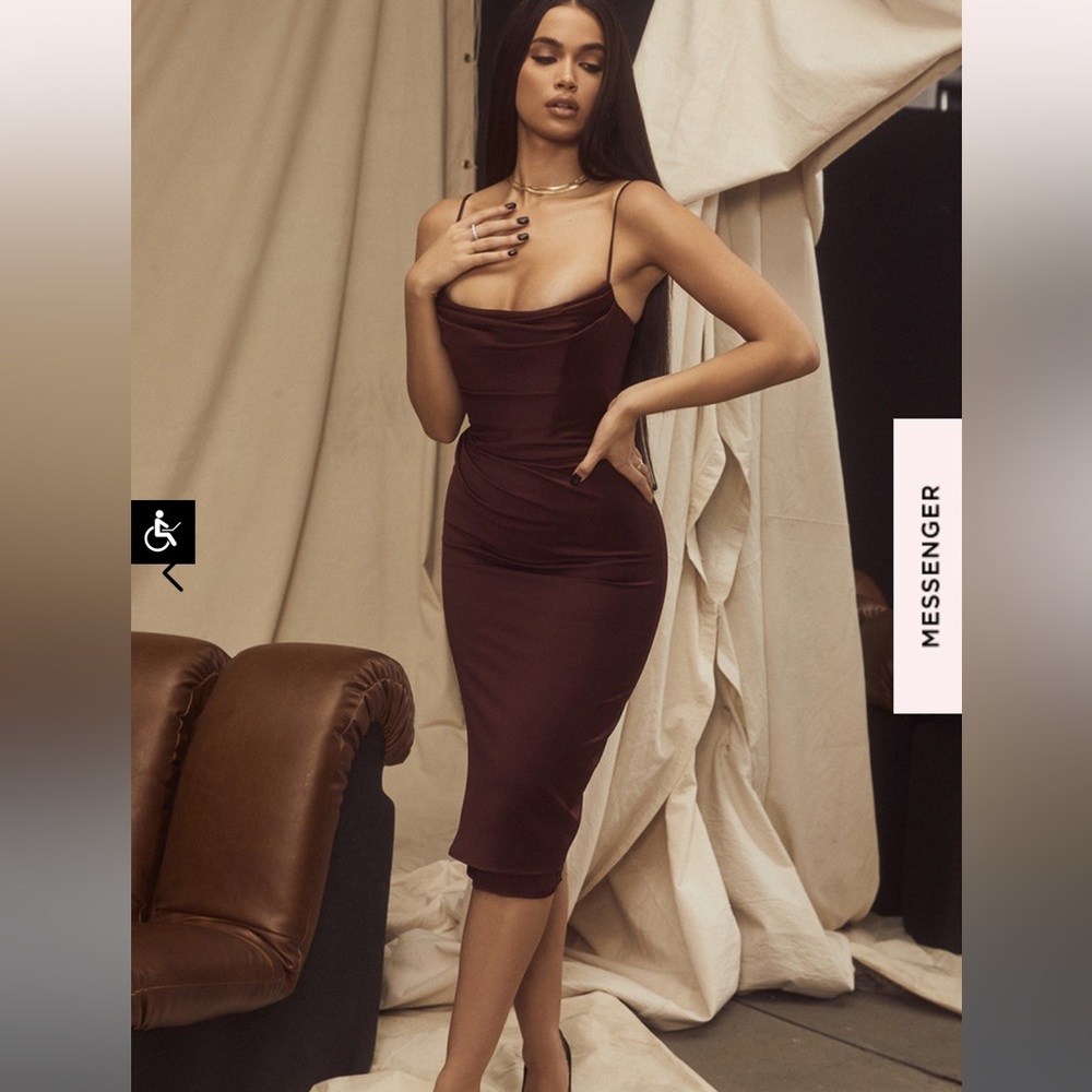 House of CB Anja Dress in Raisin S